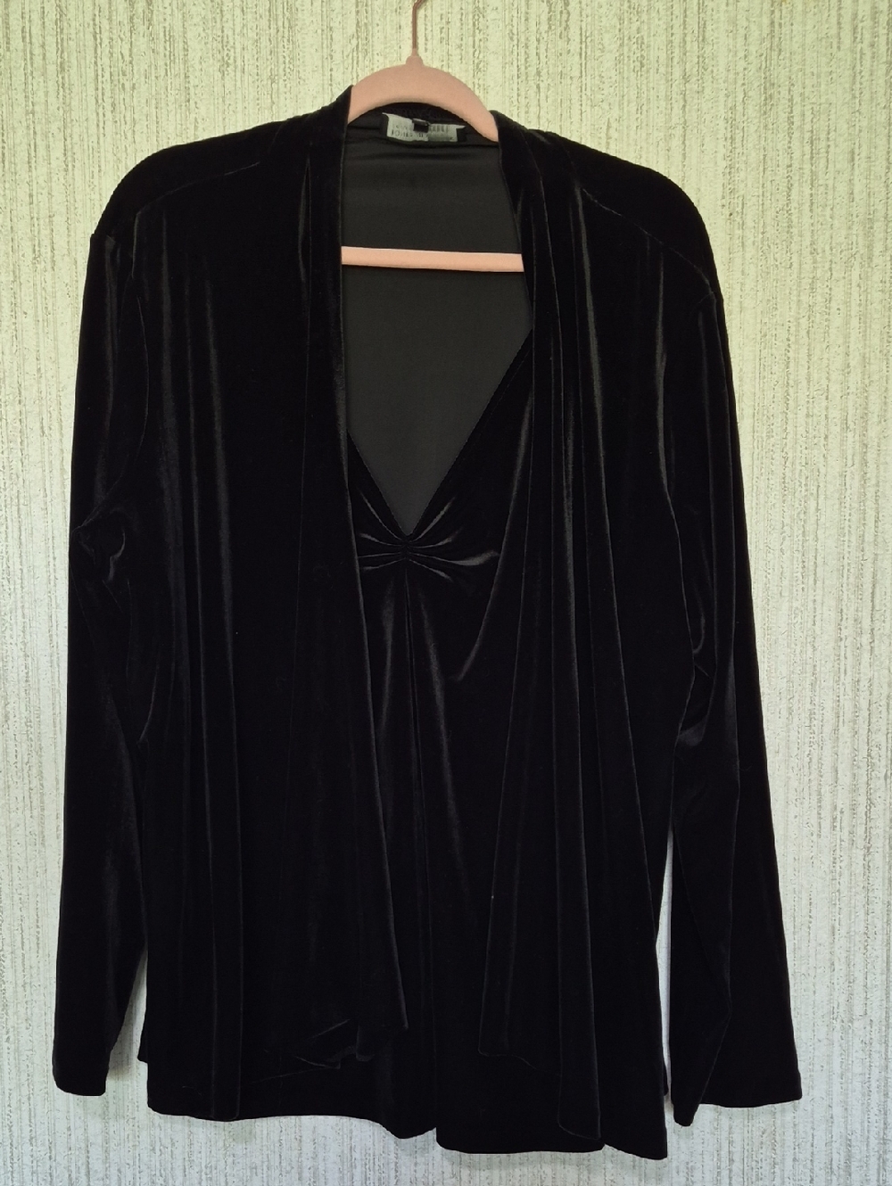 Jones New York Size 3x Black Velvet Blouse